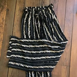 High Waisted Split Leg Tie Waist Pants